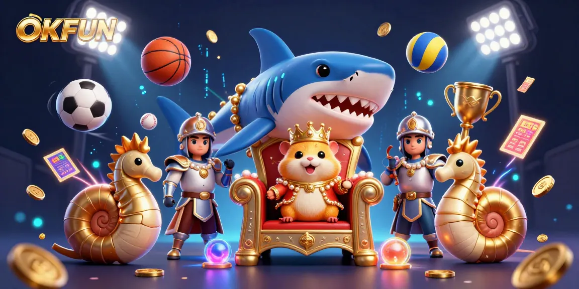 OKFUN engages players in a vibrant casino atmosphere with dynamic gaming elements and characters.