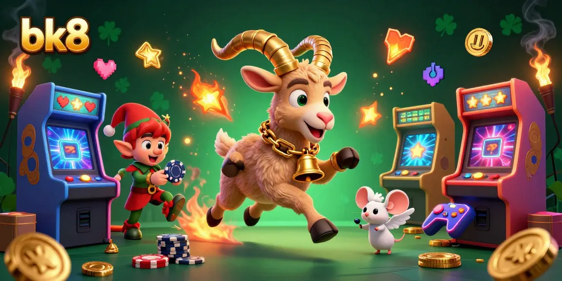 Experience thrilling gameplay with bk8, featuring a festive casino run by quirky characters in a dynamic scene.
