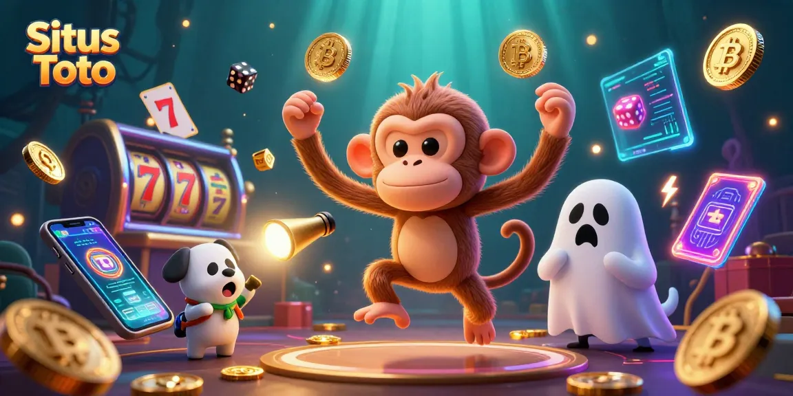 Situs Toto engaging in thrilling slot games with a playful ghost and dynamic elements