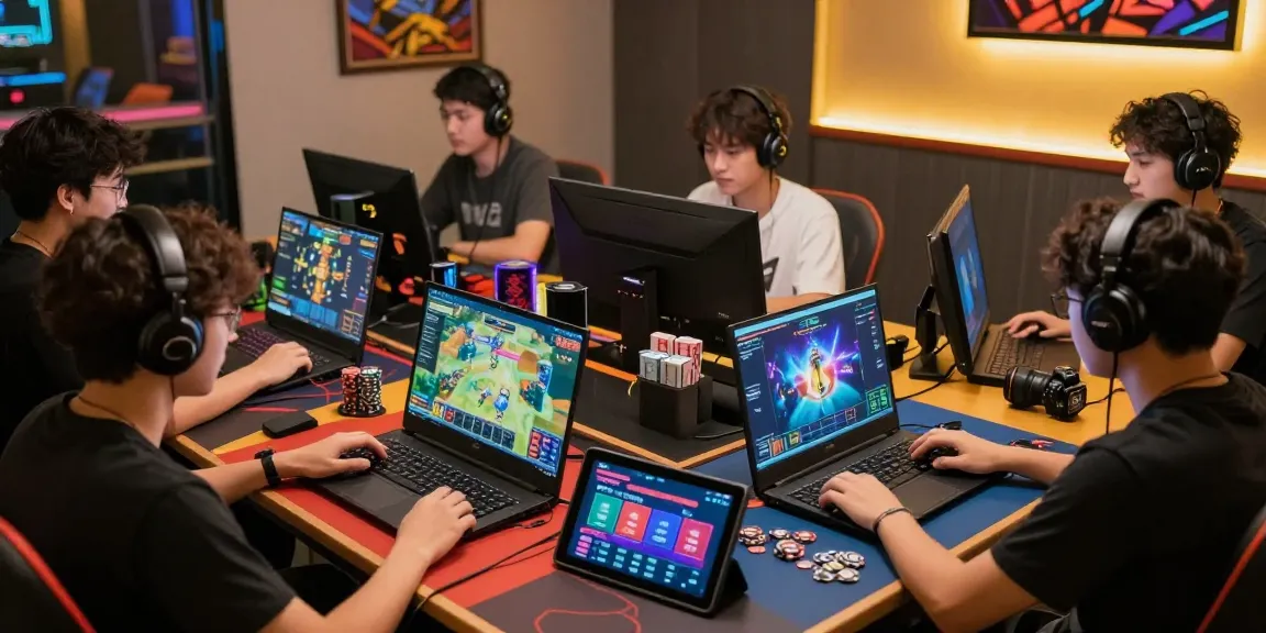 Players enjoying games on 68gamebai platform in a vibrant, exciting atmosphere