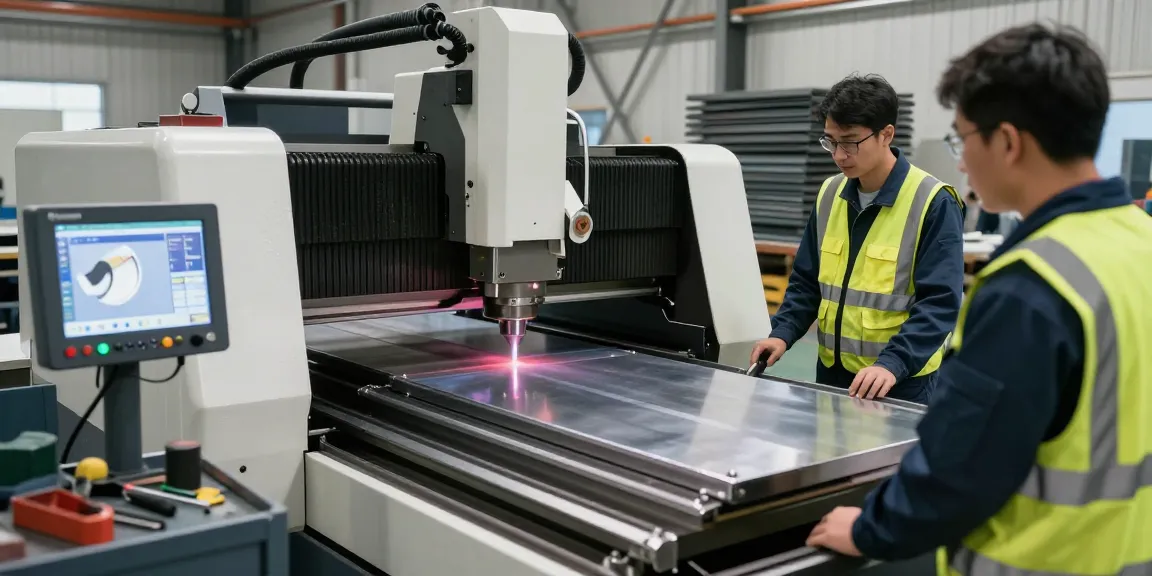 CNC press brake machine in an advanced metalworking workshop, featuring precision bending, modern technology, and industrial innovation.