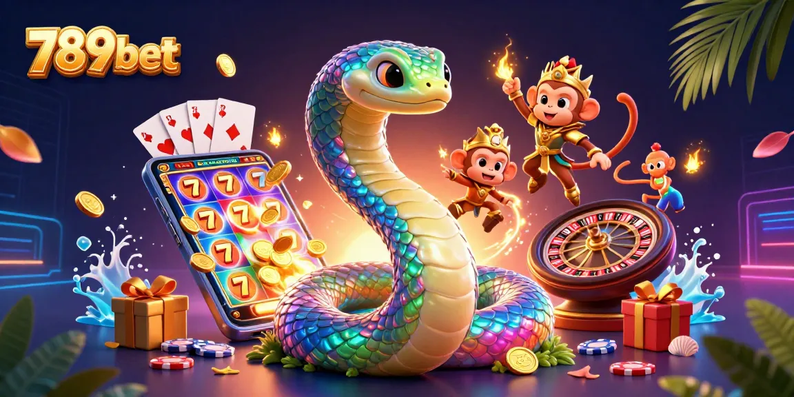 Engage with the vibrant gaming world of 789bet through this dynamic casino illustration featuring colorful slots and playful characters.