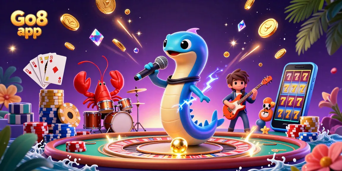 Experience the excitement of gaming with the Go8 app featuring dynamic characters and rich casino elements.