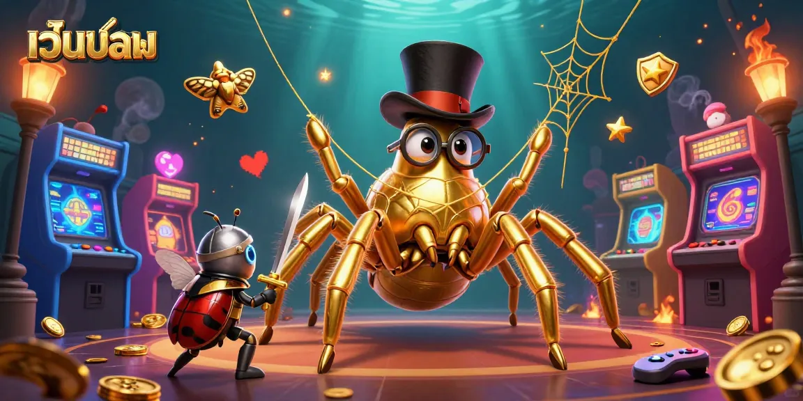 Engage with เว็บบอล through an exciting 3D scene of casino characters and vibrant game elements.