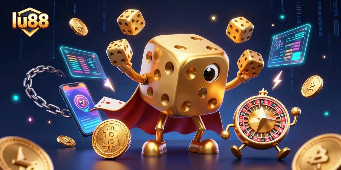 Experience thrilling gaming at lu88 with vibrant 3D dice and crypto elements.