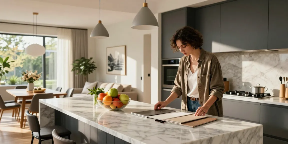 Stylish kitchen with trendy design elements and natural light
