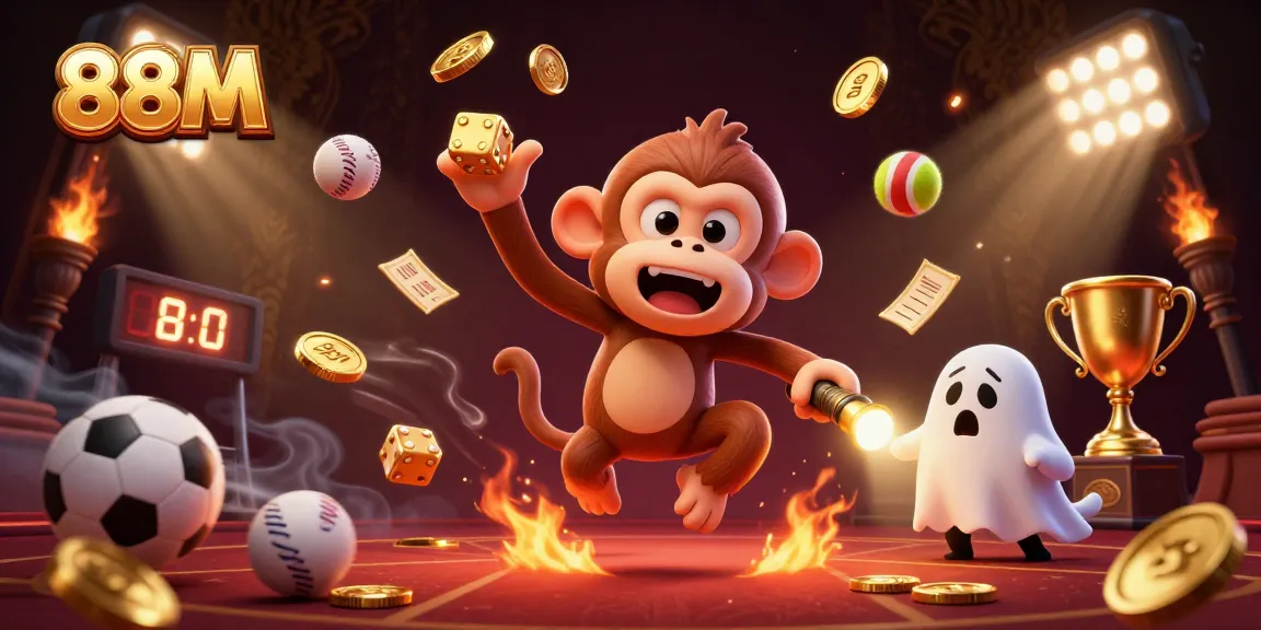 Experience the thrill of 88M with golden coins and dynamic game elements at a haunted casino.
