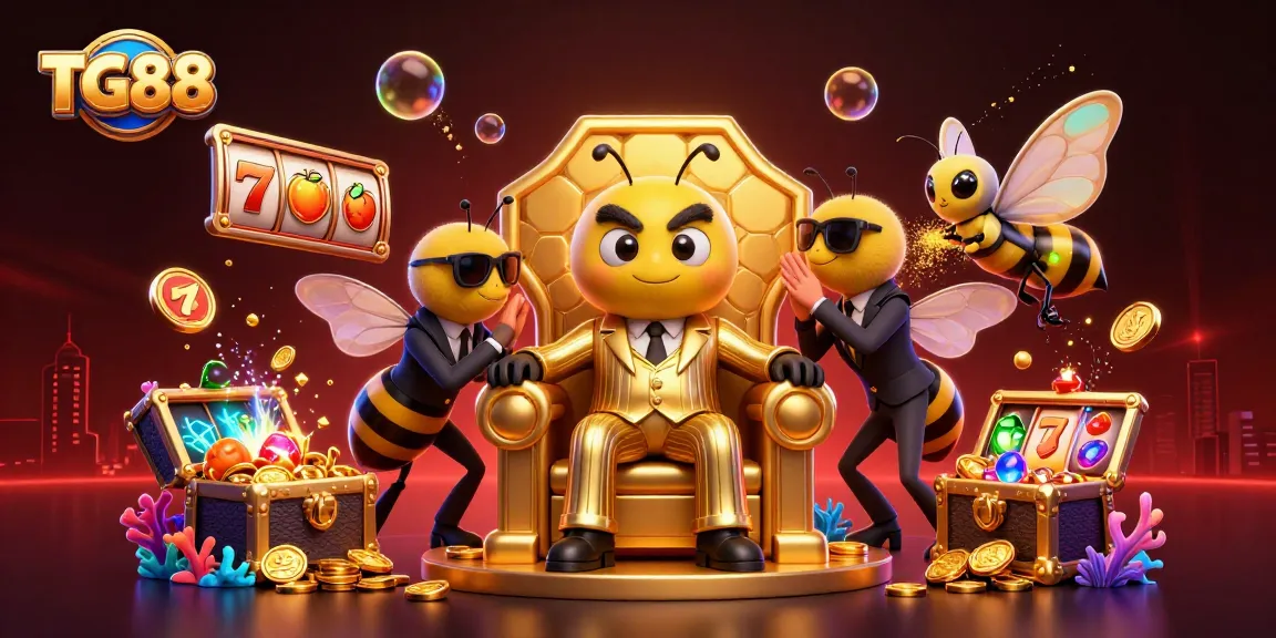 Engage with TG88's thrilling slots scene featuring a bumblebee mob boss and vibrant game elements.
