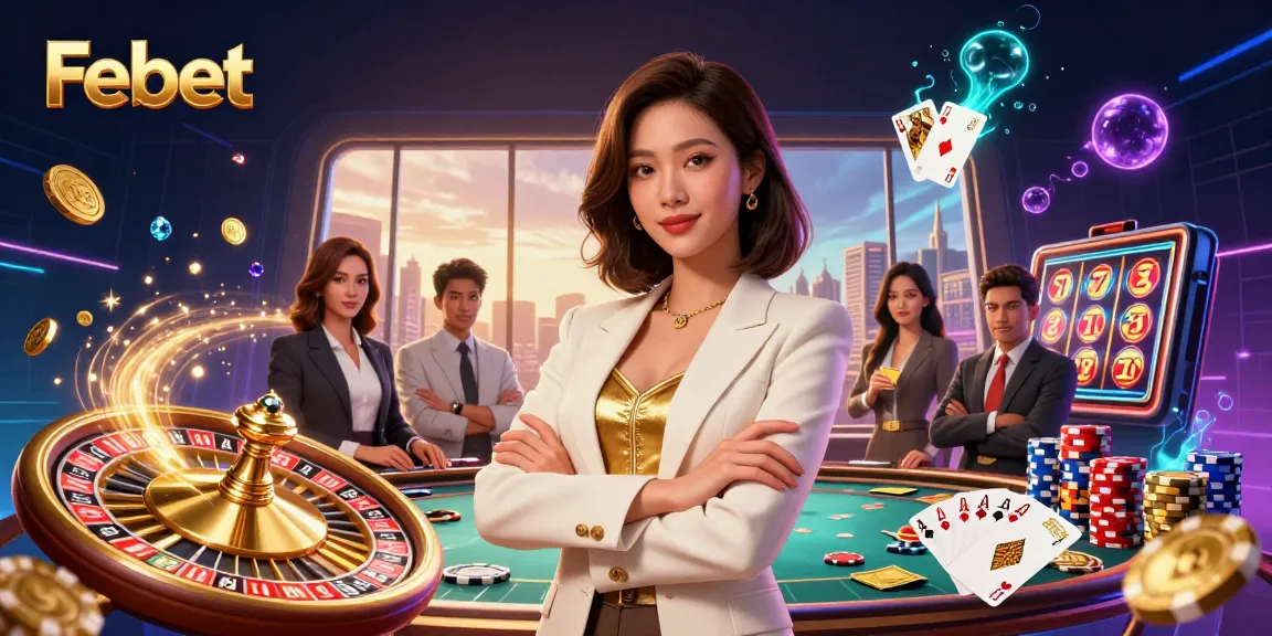 Experience winning strategies at Febet with an engaging 3D casino scene filled with dynamic betting elements.