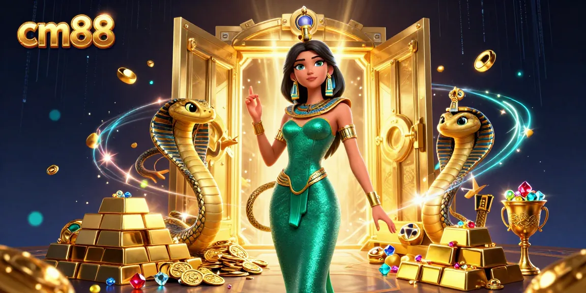 Spin to win big with cm88's dynamic gaming scene filled with treasures and vibrant energy.
