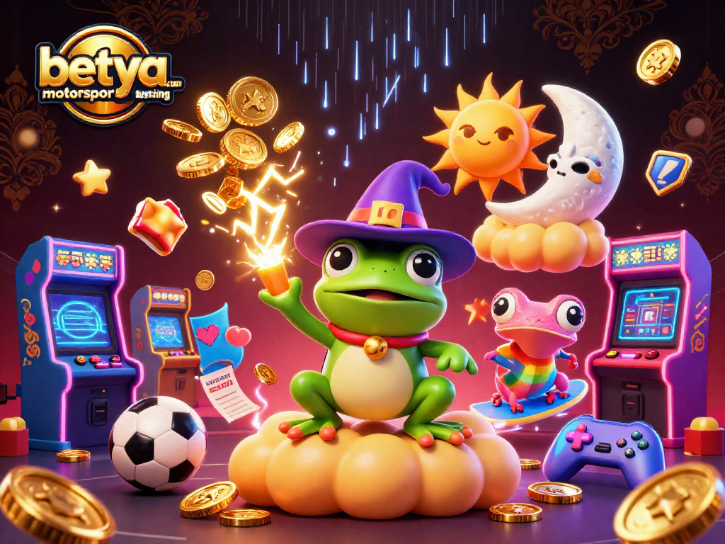 Experience the excitement of betya.com motorsport betting with vibrant characters and casino elements.