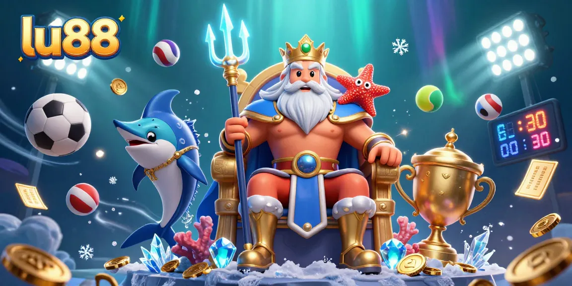 Experience thrilling wins at lu88 with Neptune and dynamic sports elements in an underwater casino.