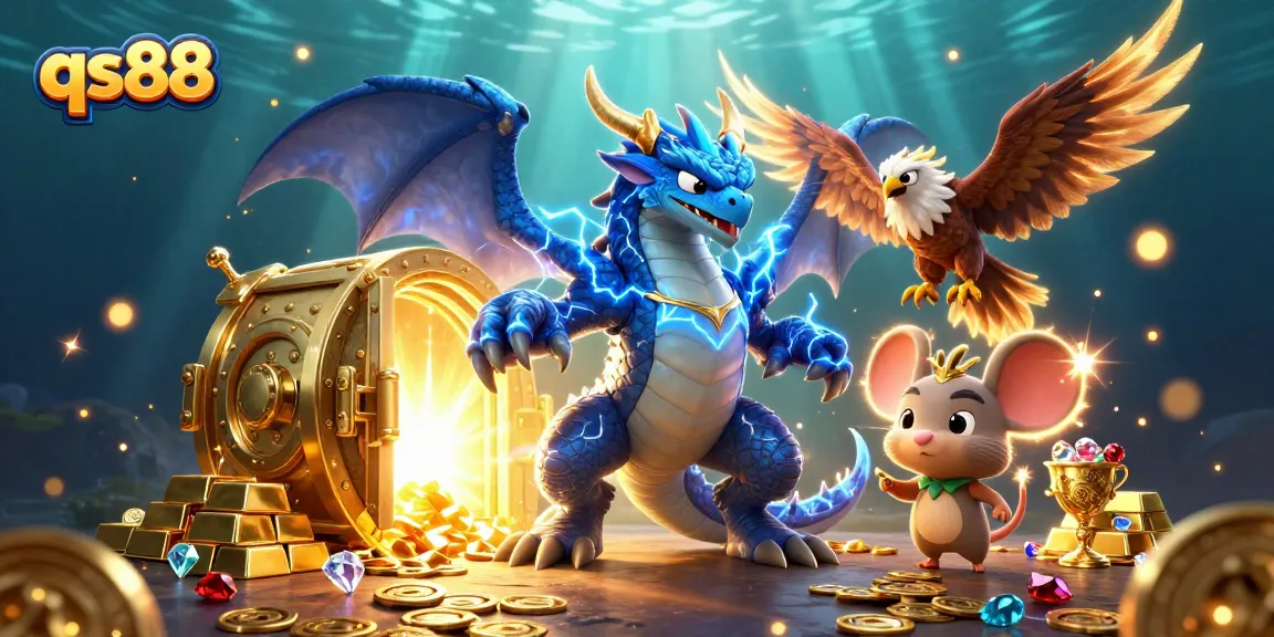 Experience exciting gameplay at qs88 with vibrant characters and treasure elements in a dynamic scene.