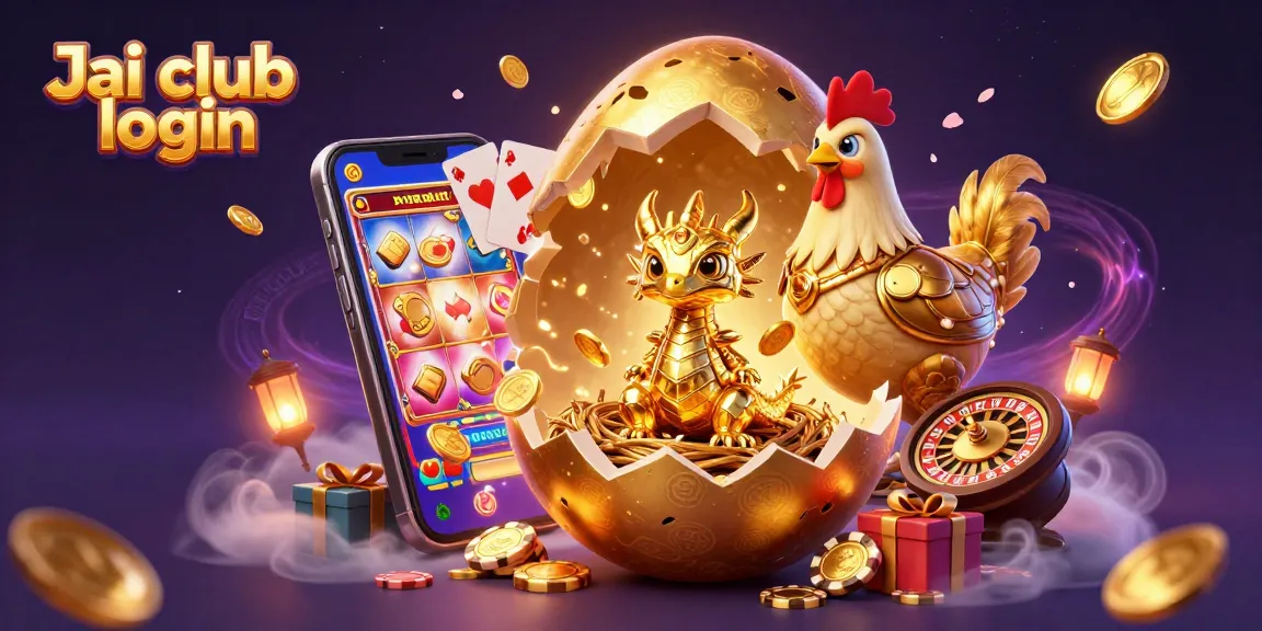 Engage in thrilling games on Jai club login with golden dragon and festive gaming elements.