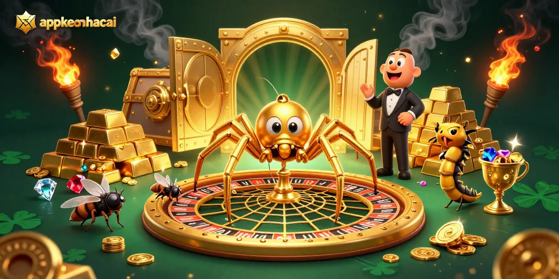 Place your bets on appkeonhacai with our illustrated golden spider roulette adventure.