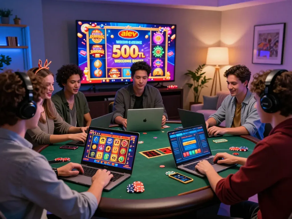 Alev casino players enjoying live dealer games in a colorful and vibrant online gaming atmosphere.