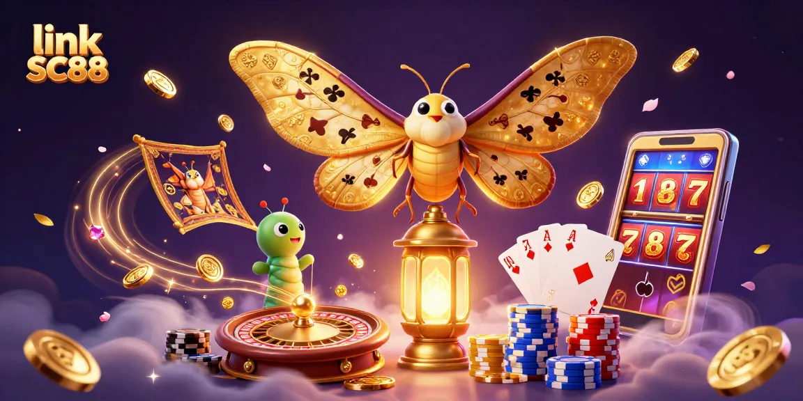 Experience winning strategies with link SC88 in this vibrant casino-themed illustration featuring dynamic elements.