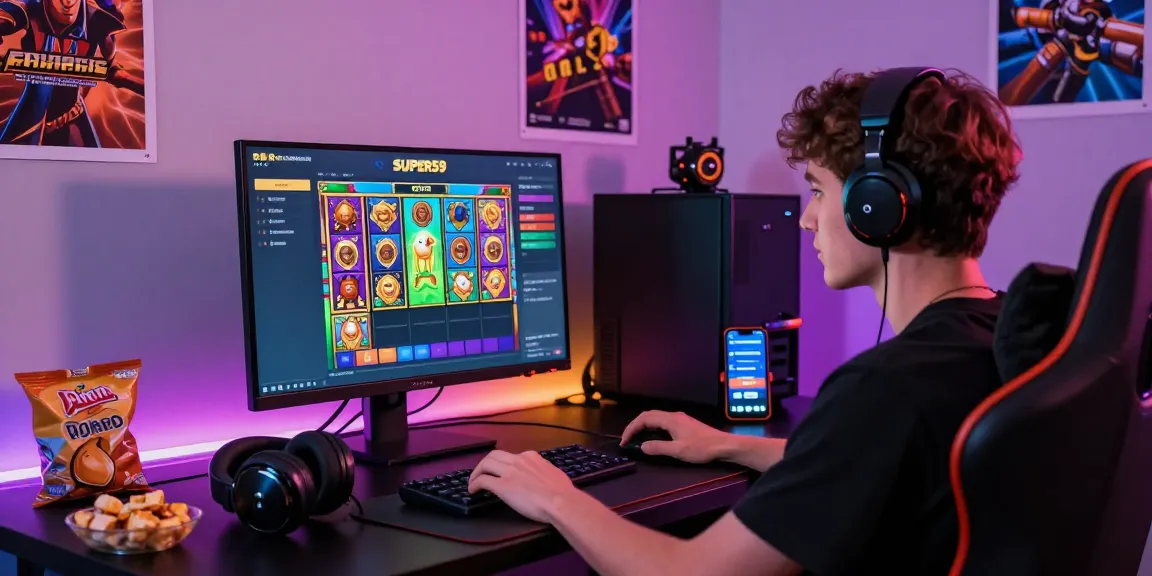 Pengalaman bermain di SUPER59 link alternatif dengan antarmuka yang menarik, gamer muda menikmati game slot online.