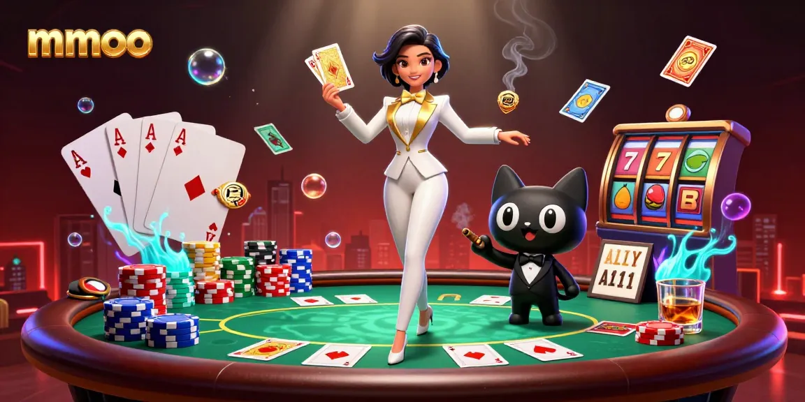 Engage in thrilling card games at mmoo with high-stakes poker and vibrant casino visuals.