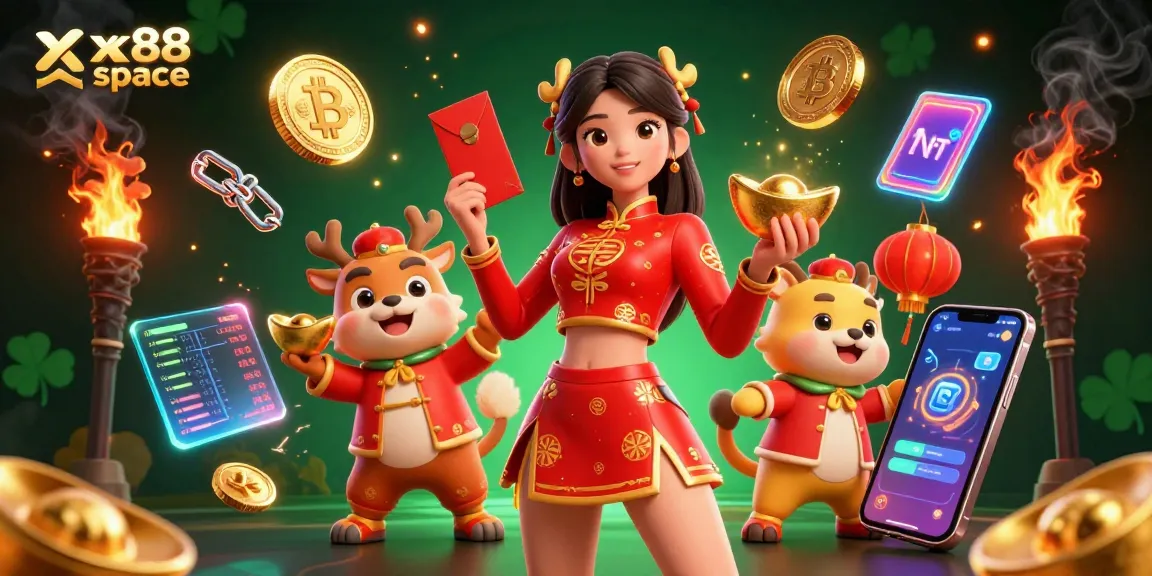 Engage in exciting games at xx88 space with vibrant casino elements and festive designs.