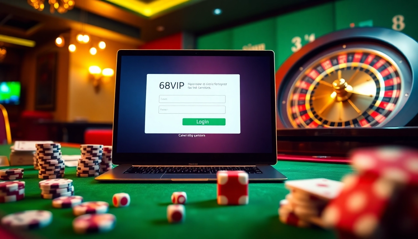 Experience seamless access with the Đăng Nhập Nhà Cái 68VIP online gambling interface.