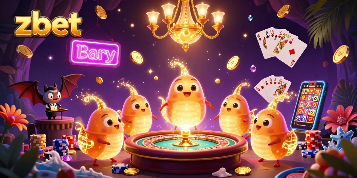 Experience the vibrant energy of zbet with glowing glowworms lighting up a cave casino scene.