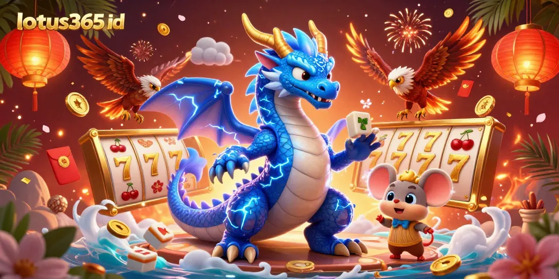 Engage with the rich world of lotus365 id featuring dynamic slot games and a captivating dragon character.