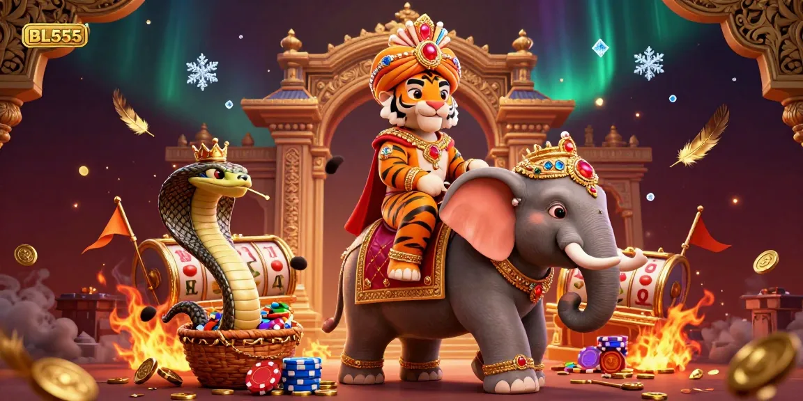 Experience thrilling action at BL555 with vibrant, casino-themed 3D imagery highlighting captivating characters and game elements.