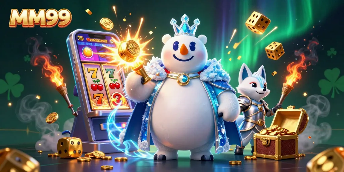 Experience the thrill of MM99 with slot machines exploding jackpots and 3D characters in vibrant casino scene.