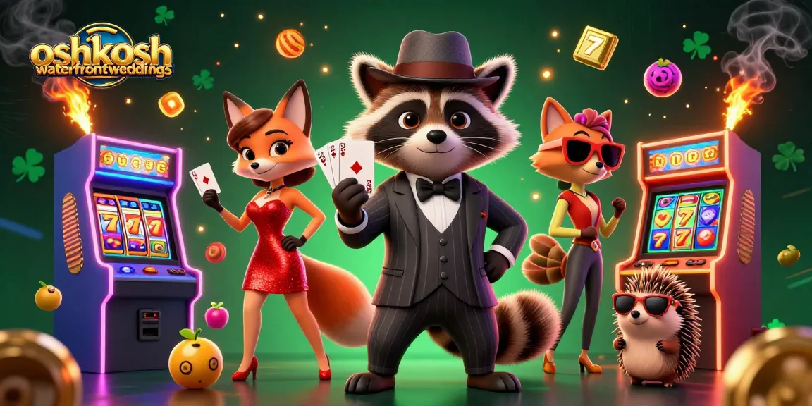Engage in thrilling gaming action at oshkoshwaterfrontweddings with a suave raccoon, a charming fox, and lively slot elements.