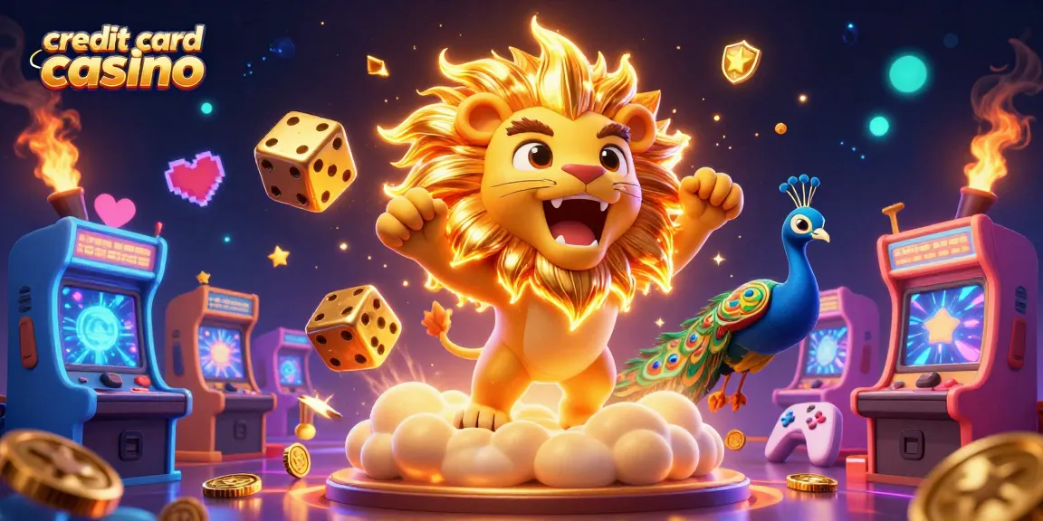 Engage with top credit card casino excitement featuring vibrant characters and games in action.