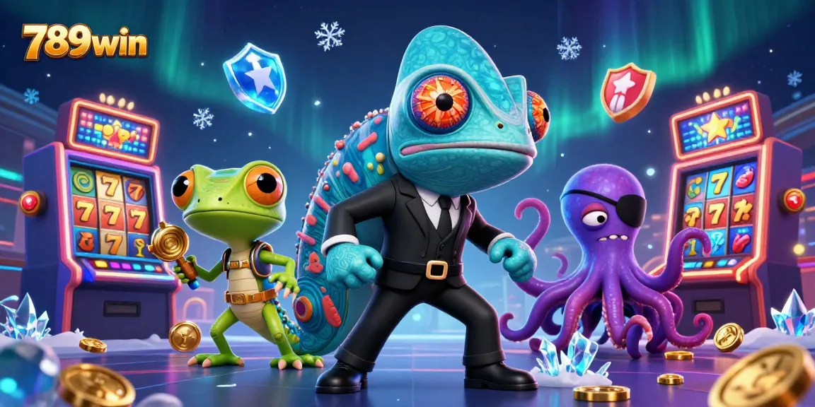 Experience the excitement at 789win with vibrant 3D characters and casino elements.