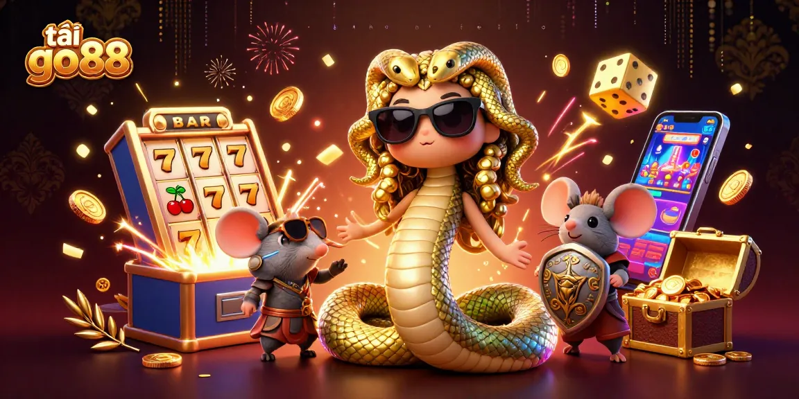 Experience the excitement with tải go88 in a vibrant 3D illustration featuring casino themes and characters.