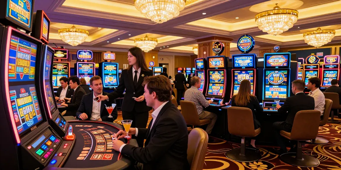 Exciting gambling scene with iwin players at a modern casino.