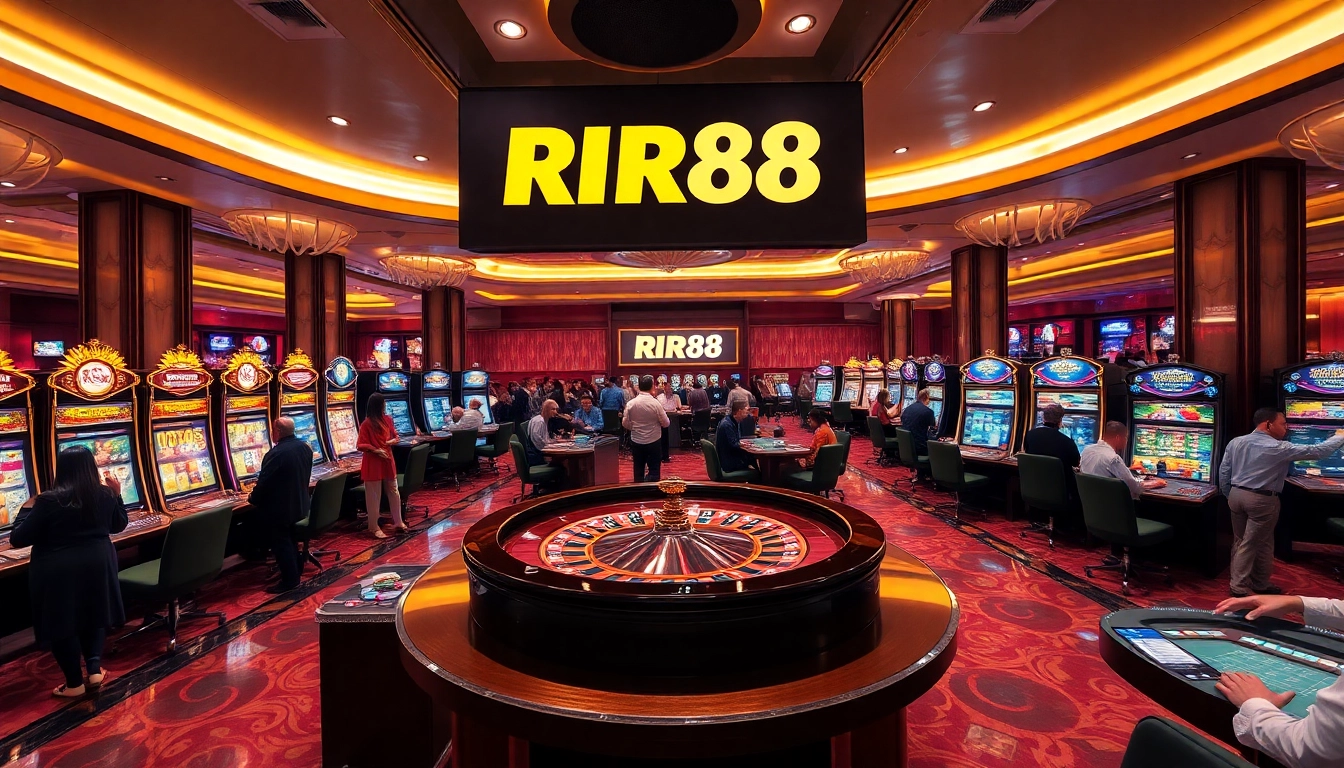 Players enjoying games at the RR88 casino, highlighting excitement and luxury in gambling.