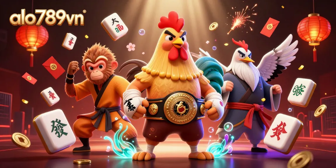 Engage with exciting cockfighting action on alo789vn featuring a fierce rooster and martial arts masters.