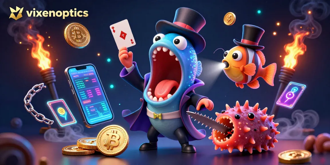 Experience the thrill of vixenoptics with a vibrant magical deep-sea casino scene.