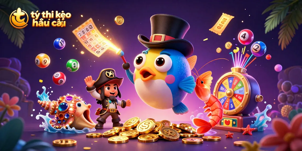 Engaging scene featuring tỷ lệ kèo nhà cái with a deep-sea anglerfish attracting golden coins, pirate shrimp, and gem-laden snail.