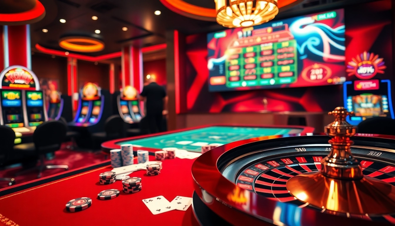 Experience thrilling gameplay at 68VIP's vibrant casino with chips and roulette.