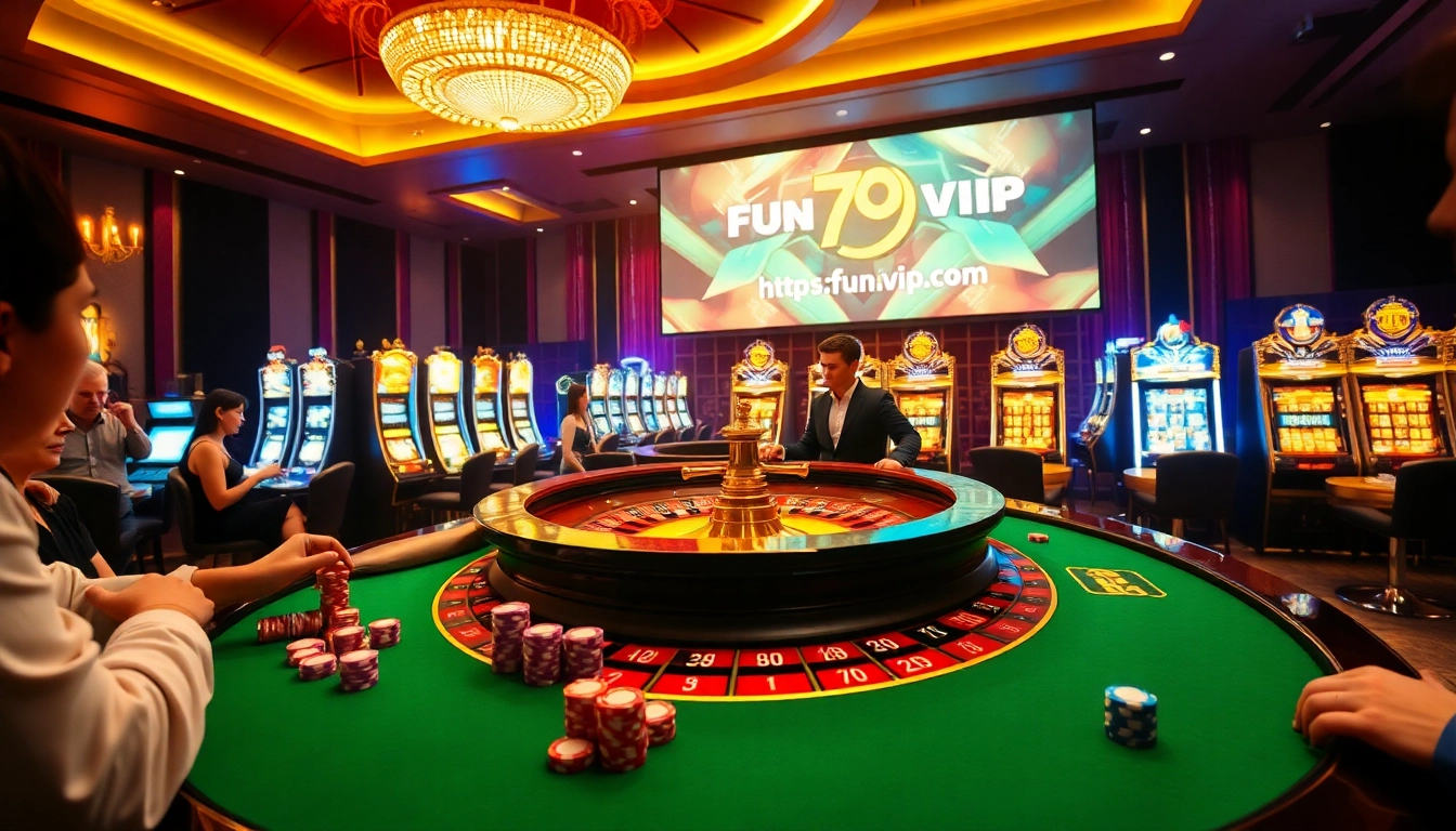 Experience thrilling gameplay at https://fun79vip.com/ with vibrant casino visuals showcasing roulette excitement.