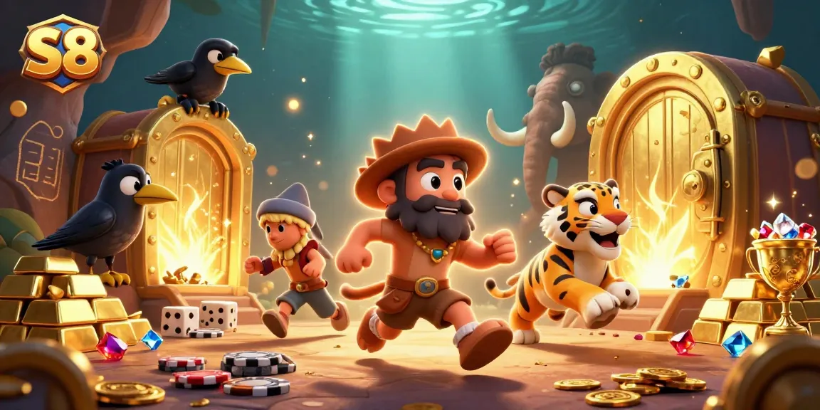 S8 offers thrilling gambling experiences with a visually stunning 3D casino scene featuring prehistoric characters.