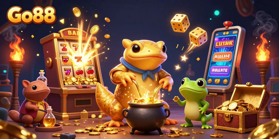 Experience winning with Go88's golden elements and vibrant casino gaming atmosphere.