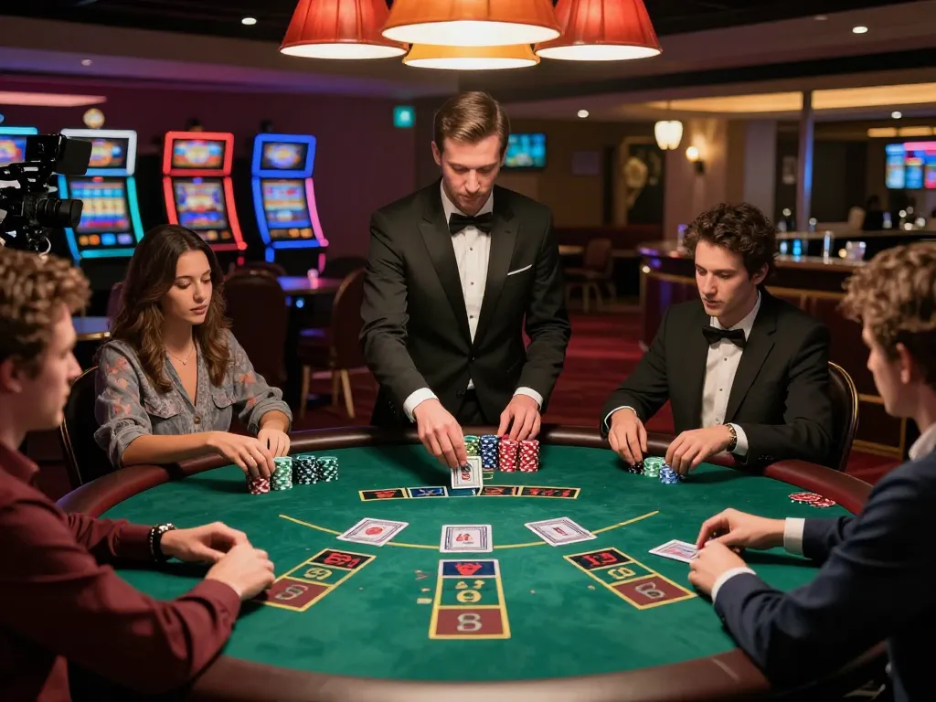 Soi kèo strategies unfold as players engage in intense blackjack gameplay at a casino.