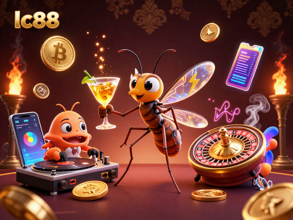 Engage with the lively world of lc88 as a frozen mosquito mascot and trilobite DJ showcase thrilling casino vibes.