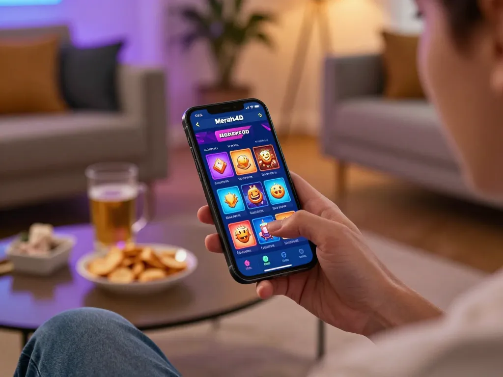 Berinteraksi dengan aplikasi seluler merah4d, menampilkan permainan menarik di smartphone untuk perjudian yang bertanggung jawab