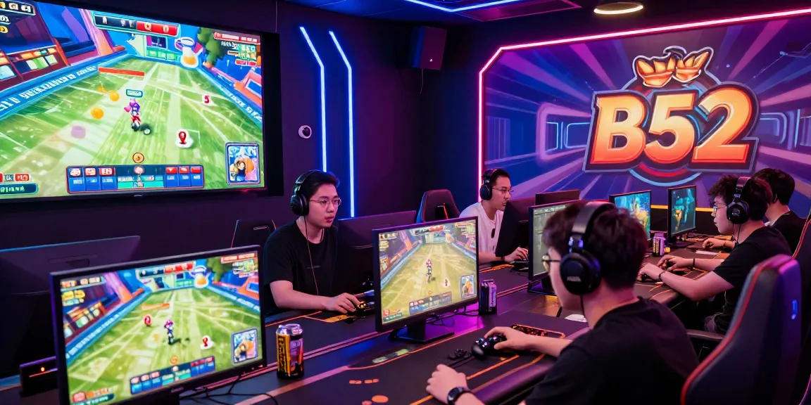 B52 bom tấn players immersed in dynamic online gaming atmosphere, showcasing excitement and competition.