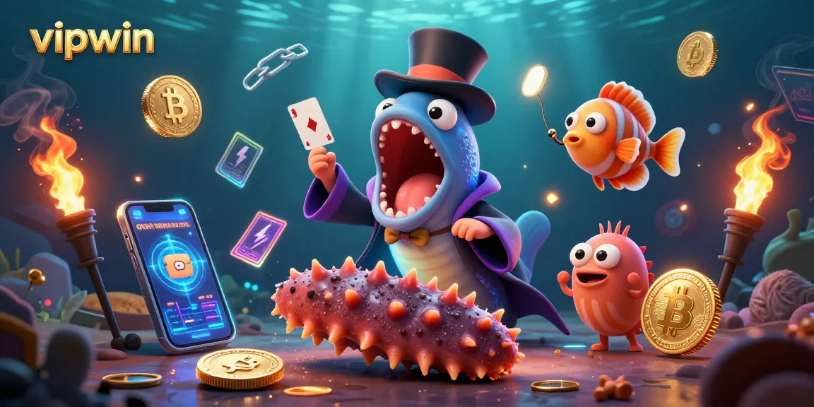 Experience the thrill with vipwin's vibrant underwater casino scene featuring performing creatures.