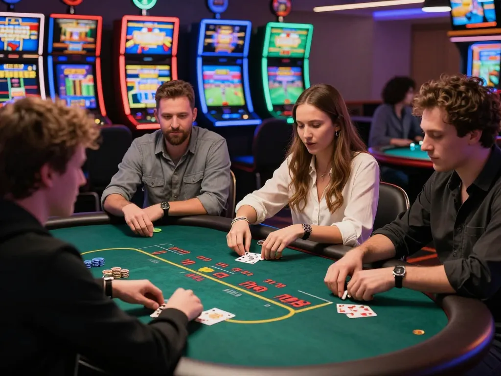 Engaging online gambling experience at https://ko66a.uk.com/ with live dealer, players, and vibrant gaming atmosphere.