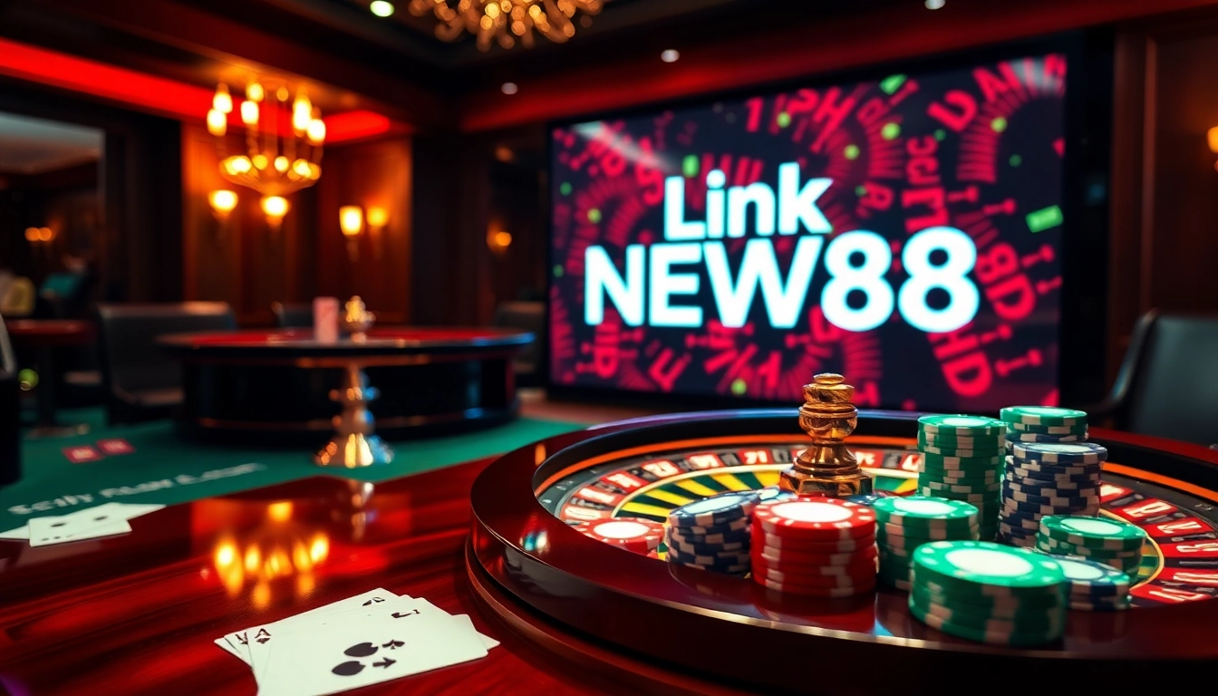 Experience the thrill of betting at the luxurious virtual casino with Link NEW88, featuring roulette and poker excitement.
