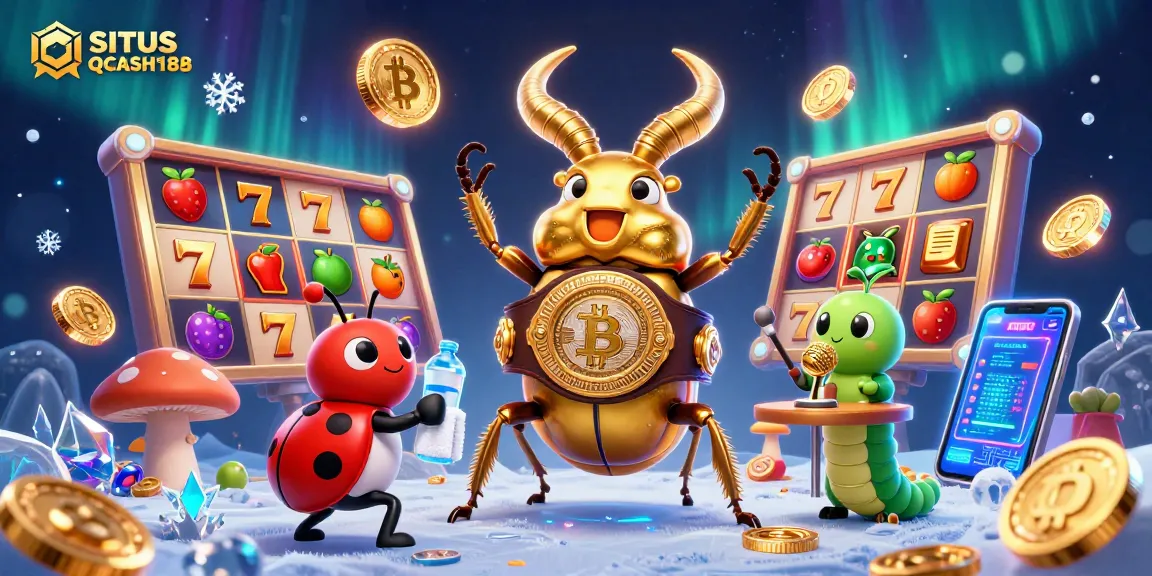 Engaging action scene featuring the SITUS QQCASH188 brand, showcasing slot reels and vibrant characters.